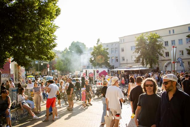 Ein Stadtteil in einem Fest