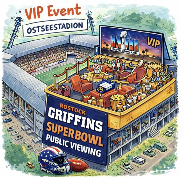 Public Viewing im Ostseestadion – Super Bowl 2026 mit den Griffins