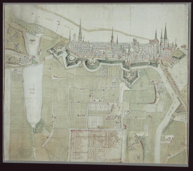 Ansicht der Stadt Rostock aus dem Jahr 1737