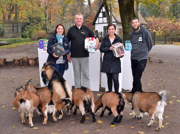 Bunte Ziegentränken der Kunst.Schule.Rostock laden zum Spenden ein